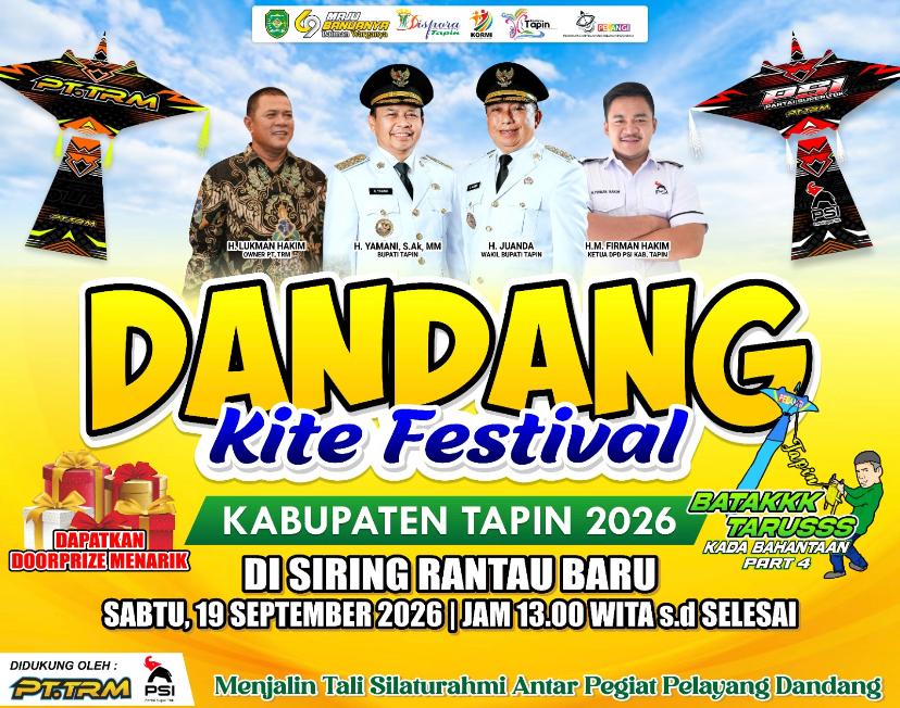 Festival Dandang Kabupaten Tapin 2026 Digelar di Siring Rantau Baru Hari Ini